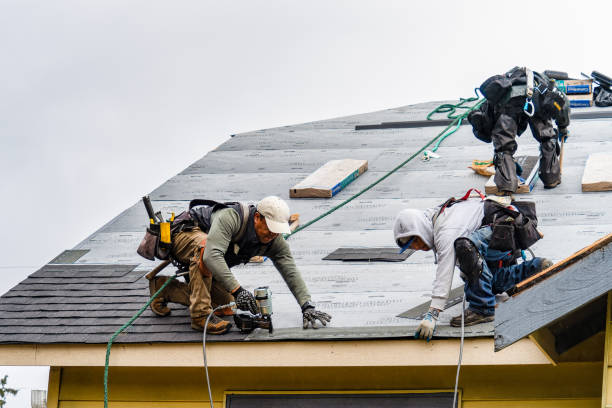 Professional Gutter Installation technician working in Hazelton, ID
